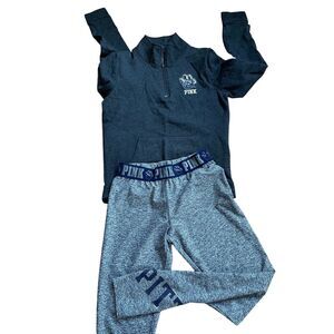 Pitt Pittsburgh Panthers Victoria Secret PINK Fleece Gray Sweater/pants Small